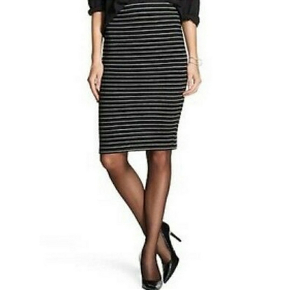 NWT MOSSIMO | Black Gray Stripe Pencil Skirt